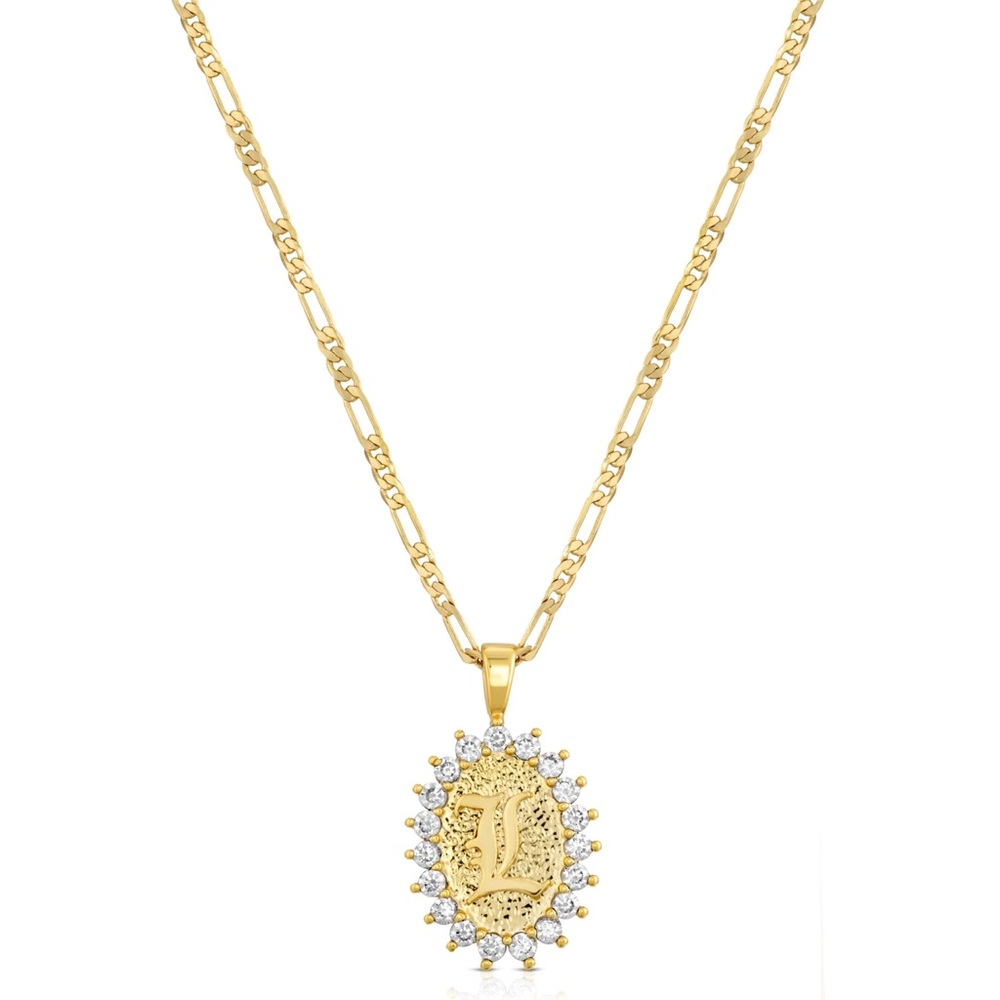 “L” initial gold chain necklace